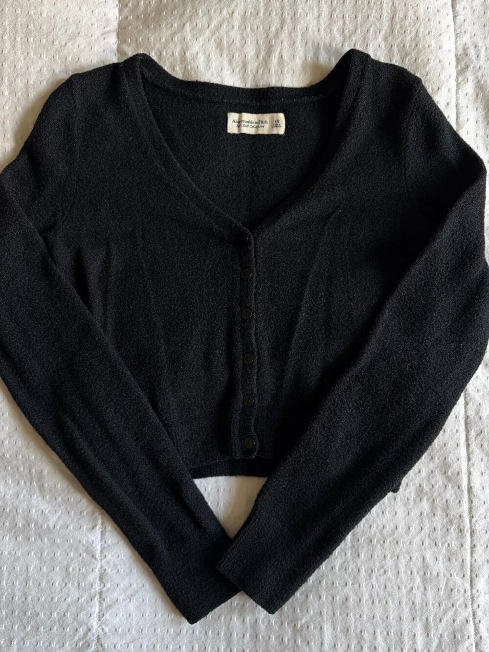 Abercrombie & Fitch Black Cropped Cardigan Sweater XS Button Front